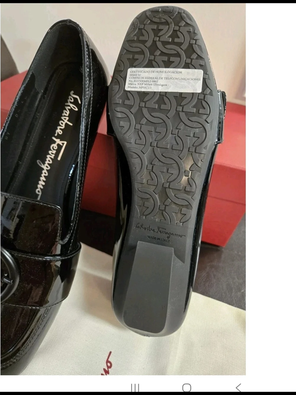 Salvatore Ferragamo Women's Black BONNIE LOAFERS Patent Shiny LEATHER SIZE 8.5 C